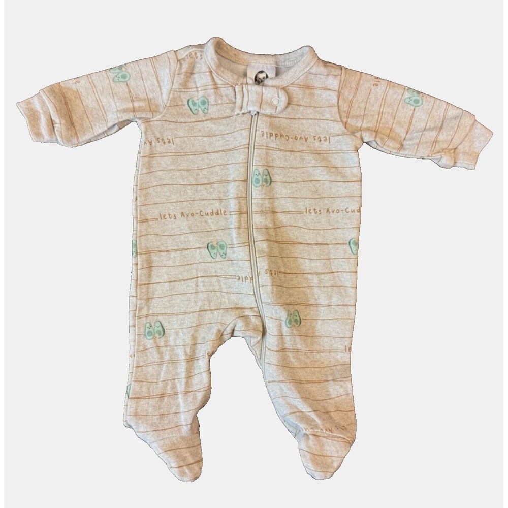 Gerber Preemie Baby Boy Girl Unisex Sleeper Zipper Outfit Romper Avocado Cuddle